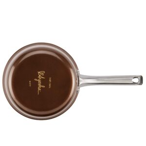 Ayesha Curry Home Collection 3 qt. Aluminum Nonstick Sauce Pan in Brown Sugar with Glass Lid