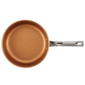 Ayesha Curry Home Collection 3 qt. Aluminum Nonstick Saute Pan in Brown Sugar with Glass Lid