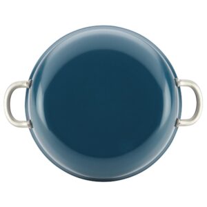 Ayesha Curry Home Collection 7.5 qt. Aluminum Nonstick Stock Pot in Twilight Teal with Glass Lid