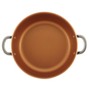 Ayesha Curry Home Collection 7.5 qt. Aluminum Nonstick Stock Pot in Brown Sugar with Glass Lid
