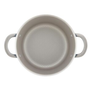 Ayesha Curry Home Collection 4.5 Qt. Twilight Teal Porcelain Enamel Non-Stick Covered Saucepot