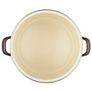 Ayesha Curry Home Collection 12 qt. Steel Nonstick Stock Pot in Brown Sugar with Lid