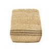Zentique Concave Hand Woven Wicker Seagrass and Palm Leaf with Dark Pin Stripes Large Basket