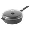 BergHOFF GEM 4.6 qt. Cast Aluminum Nonstick Saute Pan in Black with Glass Lid
