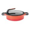 BergHOFF GEM Stay Cool 4.1 qt. Cast Aluminum Nonstick Saute Pan in Orange with Glass Lid