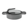 BergHOFF GEM Stay Cool 3.5 qt. Cast Aluminum Nonstick Saute Pan in Gray with Glass Lid and Dual Handles