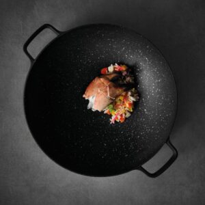 BergHOFF GEM 12.5 in. Cast Aluminum Nonstick Wok with Glass Lid