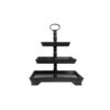 3R Studios Black Wood Three Tier Decorative Tray