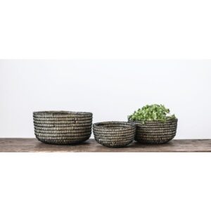3R Studios Grass Handwoven Decorative Baskets (Set of 3)
