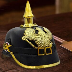 Benzara Black and Gold Imperial Prussian Helmet