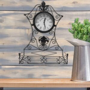 Benjara Epoch Black Metal Outdoor Clock