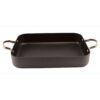 BergHOFF Ouro Hard Anodized Aluminum Black Roaster Pan with Rose Gold Handles