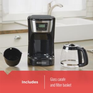 BLACK+DECKER 12-Cup Programmable Black Coffee Maker with Built-In Timer