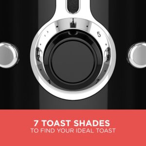 BLACK+DECKER 2-Slice Black Wide Slot Toaster with Temperature Control