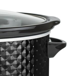 Brentwood Appliances Diamond 7 Qt. Black Slow Cooker with Tempered Glass Lid