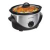 Hamilton Beach 4 Qt. Black Chrome Slow Cooker with Temperature Settings and Glass Lid