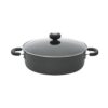 Circulon Classic 4 qt. Round Hard-Anodized Aluminum Nonstick Casserole Dish in Black with Glass Lid