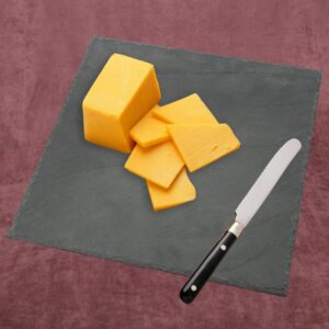 Creative Home Natural Slate Black Stone 12 in. x 12 in. Square Serving Board Cheese Platter Hot Pan Trivet