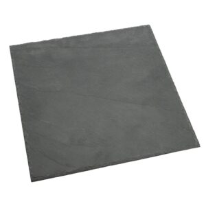 Creative Home Natural Slate Black Stone 12 in. x 12 in. Square Serving Board Cheese Platter Hot Pan Trivet