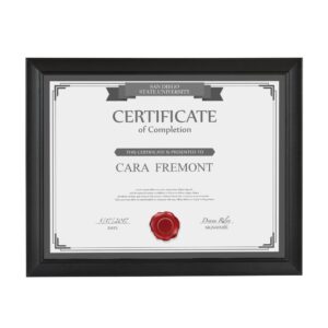 DesignOvation Cornell 8.5 in. x 11 in. Black Picture Frame (Set of 4)