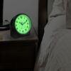 Equity by La Crosse Large 4.72 in. Black Analog Alarm Table Clock with Night Vision Technology