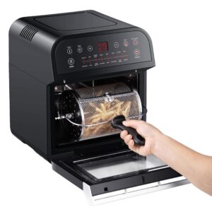 GoWISE USA 12.7 Qt. Black Rotisserie Oven and Air Fryer with Recipe Book