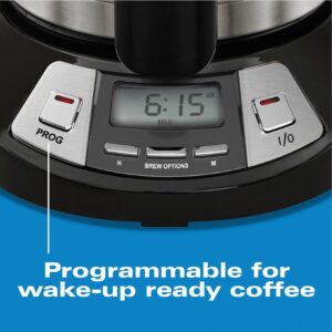 Hamilton Beach 8-Cup Black Programmable Coffee Maker with Thermal Carafe