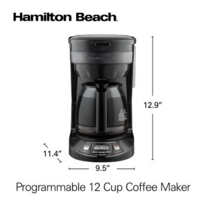 Hamilton Beach 12-Cup Black Stainless Programmable Drip Coffee Maker