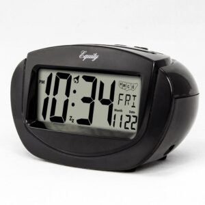 La Crosse Technology Insta-Set 3.93 in. x 2.36 in. Digital LCD with Calendar Alarm Table Clock