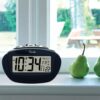 La Crosse Technology Insta-Set 3.93 in. x 2.36 in. Digital LCD with Calendar Alarm Table Clock
