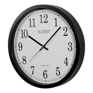 La Crosse Technology 14 in. Atomic Round Analog Black Wall Clock