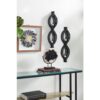 LITTON LANE Eclectic Figure Eight Black Mesh Metal Wall Sconces with Mirrors, Set of 2
