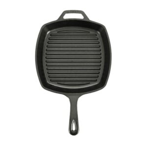 Lodge 10.5 in. Cast Iron Grill Pan in Black