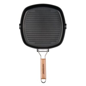 MasterPan 10 in. Cast Aluminum Nonstick Grill Pan in Black with Pour Spout