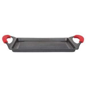 MasterPan 17 in. Cast Aluminum Nonstick Grill Pan in Black