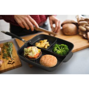 MasterPan Sectional Series 11 in. Cast Aluminum Nonstick Skillet in Black
