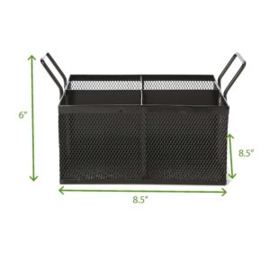 Mind Reader 4-Section Black Mesh Cutlery Caddy, Cutlery Holder, Flatware Organizer, Forks, Spoons, Knives, Countertops