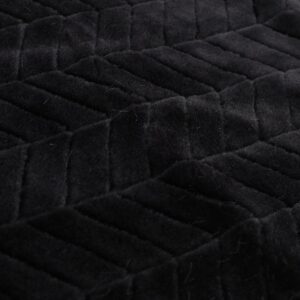 Noble House Toscana Black Faux Fur Throw Blanket
