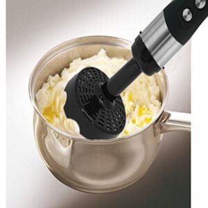 Ovente 6-Speed Hand Blender Potato Masher Attachment, Black