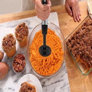 Ovente 6-Speed Hand Blender Potato Masher Attachment, Black
