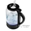 Ovente 6.3-Cup Black Glass Electric Kettle with ProntoFill Technology - Fill Up with the Lid On