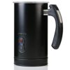 Ovente 8 oz. Black Automatic Electric Milk Frother and Steamer Hot or Cold Froth Functionality Foam Maker and Warmer