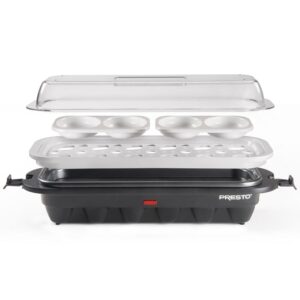 Presto 12-Egg Easy Store Electric Egg Cooker Black Base with Clear Cover