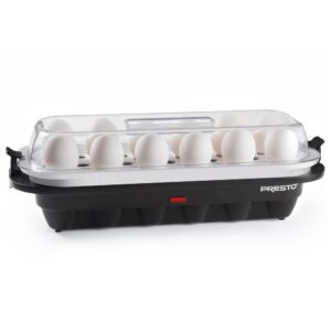 Presto 12-Egg Easy Store Electric Egg Cooker Black Base with Clear Cover