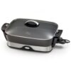 Presto 16 in. x 12 in. (118 sq. in.) Black Cast Aluminum Foldaway Electric Skillet with Glass Lid