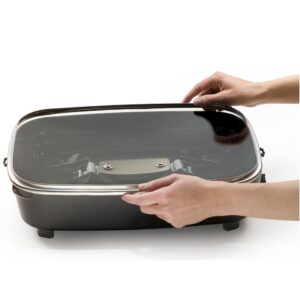 Presto 16 in. x 12 in. (118 sq. in.) Black Cast Aluminum Foldaway Electric Skillet with Glass Lid