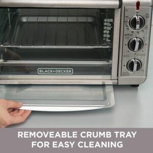 BLACK+DECKER 1500 W 6-Slice Black and Silver Convection Toaster Oven