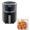 GoWISE USA 1. 7- qt. , 2.0 qt. Max Black/Silver Electric Mini Air Fryer with Digital Touchscreen + Recipe Book