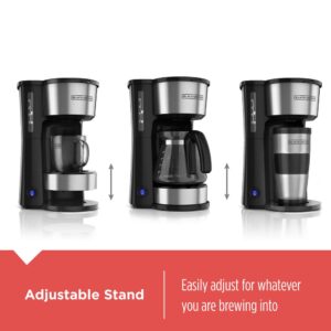 BLACK+DECKER 4-in-1 5-Cup Black Stainless Steel Drip Coffee Maker