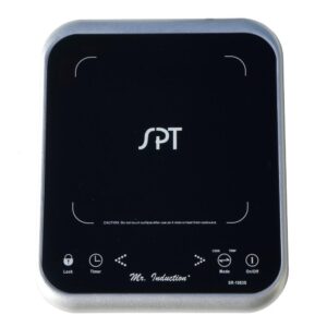 SPT 1650-Watts 8 in. Single Burner Induction Cooker (Silver/Black) with 3.5L Induction Ready Pot w/ Glass Lid